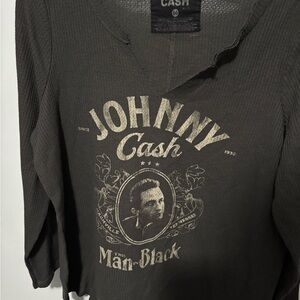 Torrid Charcoal Johnny Cash Graphic Long Sleeve Tee